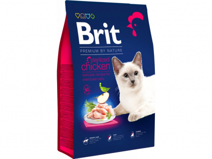 Brit Premium Cat by Nature Sterilized Chicken 800g z kategorie Chovatelské potřeby a krmiva pro kočky > Krmivo a pamlsky pro kočky > Granule pro kočky