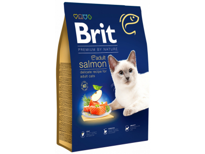 Brit Premium Cat by Nature Adult Salmon 8kg z kategorie Chovatelské potřeby a krmiva pro kočky > Krmivo a pamlsky pro kočky > Granule pro kočky