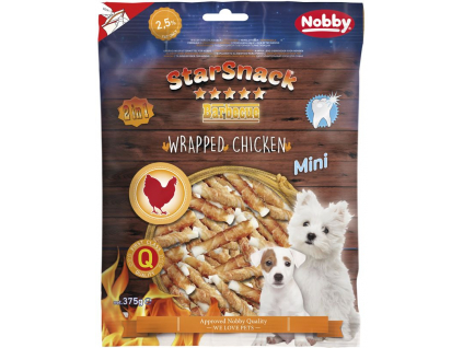 Nobby StarSnack Wrapped Mini buvolí tyčky s kuřecím 375g z kategorie Chovatelské potřeby a krmiva pro psy > Pamlsky pro psy > Žvýkací pamlsky pro psy