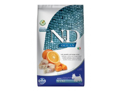 N&D Ocean Dog Grain Free Adult Mini Codfish & Pumpkin & Orange 2,5kg z kategorie Chovatelské potřeby a krmiva pro psy > Krmiva pro psy > Granule pro psy