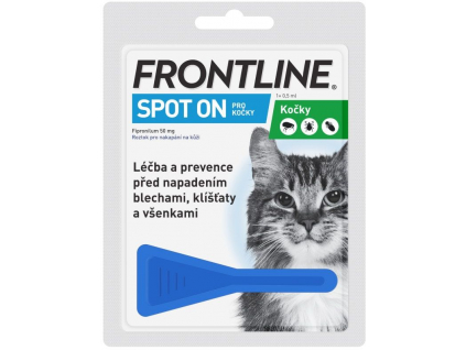 Frontline SPOT-ON pro kočky 1x0,5ml z kategorie Chovatelské potřeby a krmiva pro kočky > Antiparazitika pro kočky > Pipety (Spot On) pro kočky