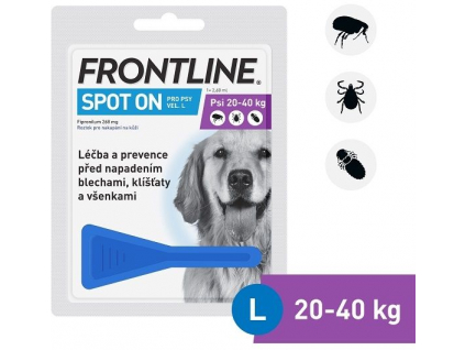 FRONTLINE SPOT ON pro psy L (20-40kg) - 1x2,68ml z kategorie Chovatelské potřeby a krmiva pro psy > Antiparazitika pro psy > Pipety (Spot On) pro psy
