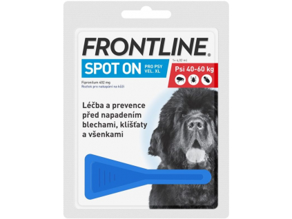 FRONTLINE SPOT ON pro psy XL (40-60kg) - 1x4,02ml z kategorie Chovatelské potřeby a krmiva pro psy > Antiparazitika pro psy > Pipety (Spot On) pro psy