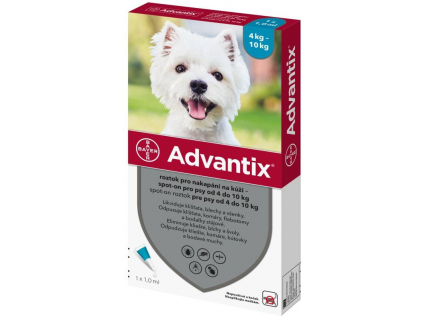 Advantix Spot On 1x1ml pro psy 4-10kg z kategorie Chovatelské potřeby a krmiva pro psy > Antiparazitika pro psy > Pipety (Spot On) pro psy