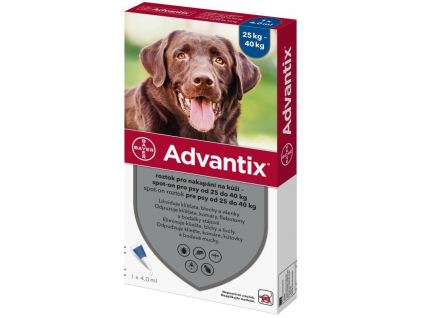 Advantix Spot On 1x4ml pro psy nad 25kg z kategorie Chovatelské potřeby a krmiva pro psy > Antiparazitika pro psy > Pipety (Spot On) pro psy