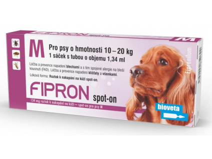 Fipron 134mg spot-on pro psy M 1x1,34 ml z kategorie Chovatelské potřeby a krmiva pro psy > Antiparazitika pro psy > Pipety (Spot On) pro psy