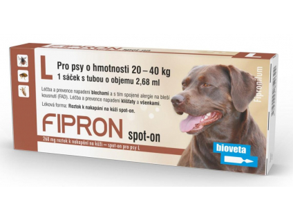 Fipron 268mg spot-on pro psy L 1x2,68 ml z kategorie Chovatelské potřeby a krmiva pro psy > Antiparazitika pro psy > Pipety (Spot On) pro psy