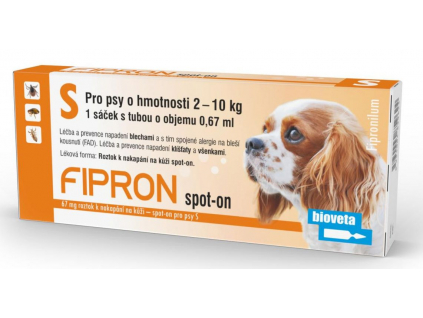 Fipron 67mg spot-on pro psy S 1x0,67 ml z kategorie Chovatelské potřeby a krmiva pro psy > Antiparazitika pro psy > Pipety (Spot On) pro psy