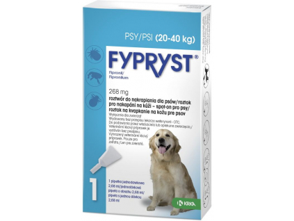Fypryst spot-on L (pes 20-40kg) sol 1x2,68 ml z kategorie Chovatelské potřeby a krmiva pro psy > Antiparazitika pro psy > Pipety (Spot On) pro psy