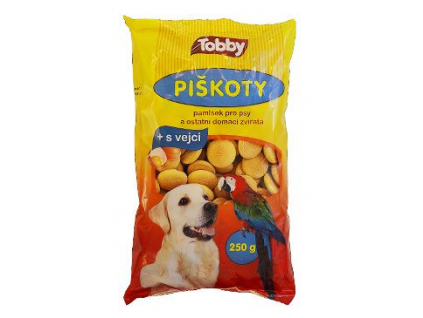 Tobby piškoty pro psy 250g z kategorie Chovatelské potřeby a krmiva pro psy > Pamlsky pro psy > Piškoty, sušenky pro psy