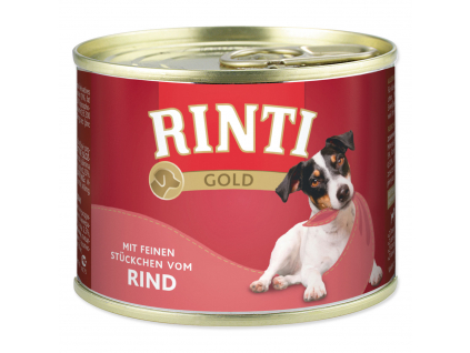 RINTI Gold konzerva hovězí 185g z kategorie Chovatelské potřeby a krmiva pro psy > Krmiva pro psy > Konzervy pro psy
