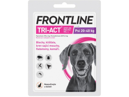 Frontline Tri-Act pro psy Spot-on L (20-40 kg) z kategorie Chovatelské potřeby a krmiva pro psy > Antiparazitika pro psy > Pipety (Spot On) pro psy
