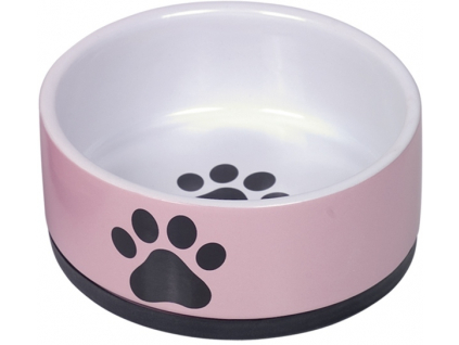 Nobby keramická miska PAW s protiskluzem růžová 14 x 6,5 cm / 0,4 l z kategorie Chovatelské potřeby a krmiva pro psy > Misky a dávkovače pro psy > keramické misky pro psy