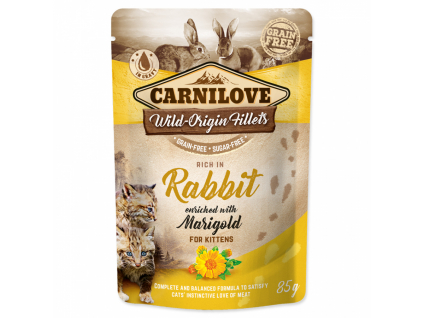 Carnilove Cat Pouch Kitten Rabbit Enriched Marigold kapsička pro koťata 85g z kategorie Chovatelské potřeby a krmiva pro kočky > Krmivo a pamlsky pro kočky > Kapsičky pro kočky