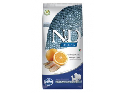 N&D OCEAN DOG Adult M/L Herring & Orange 12kg z kategorie Chovatelské potřeby a krmiva pro psy > Krmiva pro psy > Granule pro psy