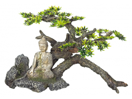 Nobby akvarijní dekorace Buddha s rostlinou 32,5x16,5x21cm z kategorie Akvaristické a teraristické potřeby > Dekorace do akvária > Sochy