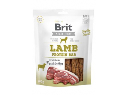 Brit pamlsky Jerky Lamb Protein Bar 200 g z kategorie Chovatelské potřeby a krmiva pro psy > Pamlsky pro psy > Sušená masíčka pro psy