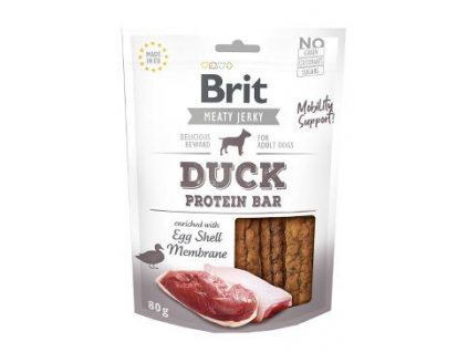 Brit pamlsky Jerky Duck Protein Bar 80 g z kategorie Chovatelské potřeby a krmiva pro psy > Pamlsky pro psy > Sušená masíčka pro psy