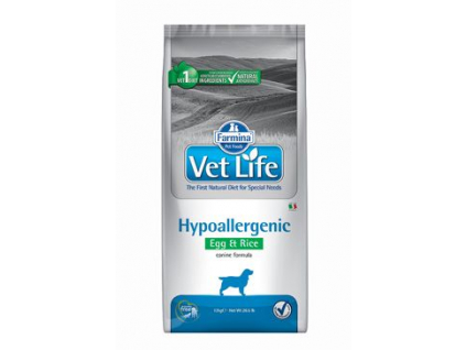 Vet Life Natural DOG Hypo Egg & Rice 12kg z kategorie Chovatelské potřeby a krmiva pro psy > Krmiva pro psy > Veterinární diety pro psy