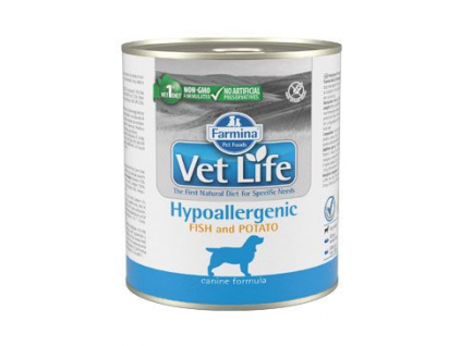 Vet Life Natural Dog konzerva Hypoaller Fish&Potato 300g z kategorie Chovatelské potřeby a krmiva pro psy > Krmiva pro psy > Veterinární diety pro psy