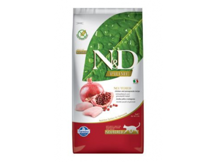 N&D PRIME CAT Neutered Chicken&Pomegranate 5kg z kategorie Chovatelské potřeby a krmiva pro kočky > Krmivo a pamlsky pro kočky > Granule pro kočky