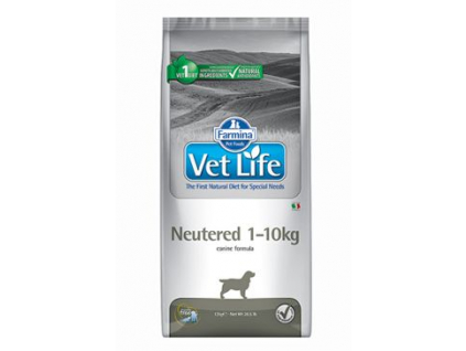 Vet Life Natural DOG Neutered 1-10kg 10kg z kategorie Chovatelské potřeby a krmiva pro psy > Krmiva pro psy > Veterinární diety pro psy