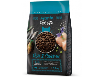 Fitmin For Life Cat Adult Fish and Chicken 1,8kg z kategorie Chovatelské potřeby a krmiva pro kočky > Krmivo a pamlsky pro kočky > Granule pro kočky