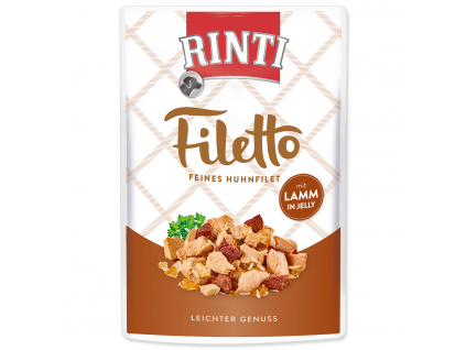 RINTI Filetto kapsička kuře a jehně v želé 100g z kategorie Chovatelské potřeby a krmiva pro psy > Krmiva pro psy > Kapsičky pro psy