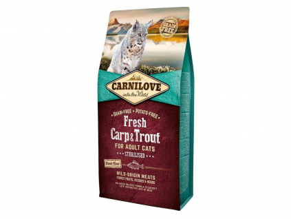 Carnilove Cat Fresh Carp & Trout Sterilised Adult 2kg z kategorie Chovatelské potřeby a krmiva pro kočky > Krmivo a pamlsky pro kočky > Granule pro kočky