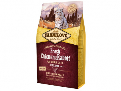 Carnilove Cat Fresh Chicken & Rabbit for Adult 2kg z kategorie Chovatelské potřeby a krmiva pro kočky > Krmivo a pamlsky pro kočky > Granule pro kočky