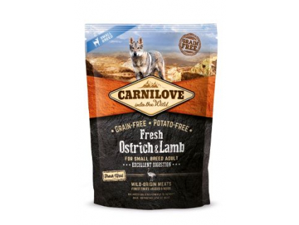 Carnilove Dog Fresh Ostrich & Lamb for small breed 1,5kg z kategorie Chovatelské potřeby a krmiva pro psy > Krmiva pro psy > Granule pro psy