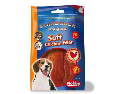 Nobby StarSnack Soft Chicken Fillet kuřecí měkké plátky 70g z kategorie Chovatelské potřeby a krmiva pro psy > Pamlsky pro psy > Sušená masíčka pro psy