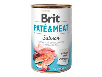 Brit Dog Paté & Meat Salmon konzerva 400g z kategorie Chovatelské potřeby a krmiva pro psy > Krmiva pro psy > Konzervy pro psy