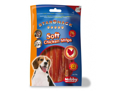 Nobby StarSnack Soft Chicken Strips kuřecí měkké proužky 70g z kategorie Chovatelské potřeby a krmiva pro psy > Pamlsky pro psy > Sušená masíčka pro psy