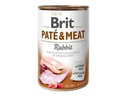 Brit Dog Paté & Meat Rabbit konzerva 400g z kategorie Chovatelské potřeby a krmiva pro psy > Krmiva pro psy > Konzervy pro psy