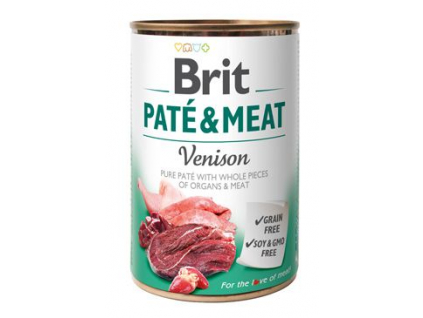 Brit Dog Paté & Meat Venison konzerva 400g z kategorie Chovatelské potřeby a krmiva pro psy > Krmiva pro psy > Konzervy pro psy