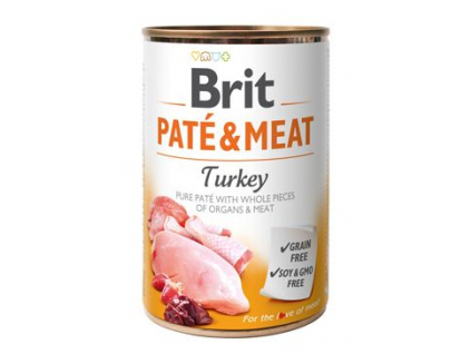 Brit Dog Paté & Meat Turkey konzerva 400g z kategorie Chovatelské potřeby a krmiva pro psy > Krmiva pro psy > Konzervy pro psy