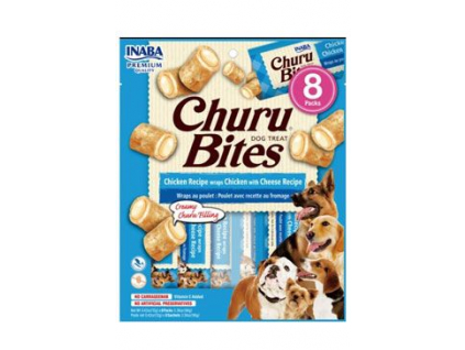 Churu Dog Bites Chicken wraps Chicken+Cheese pochoutka pro psy 8x12 g z kategorie Chovatelské potřeby a krmiva pro psy > Pamlsky pro psy > Pasty, pyré pro psy