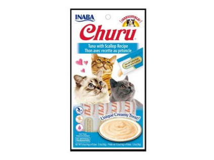 Churu Cat Tuna with Scallop 4x14g z kategorie Chovatelské potřeby a krmiva pro kočky > Krmivo a pamlsky pro kočky > Pamlsky pro kočky