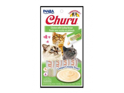 Churu Cat Chicken with Scallop 4x14g z kategorie Chovatelské potřeby a krmiva pro kočky > Krmivo a pamlsky pro kočky > Pamlsky pro kočky