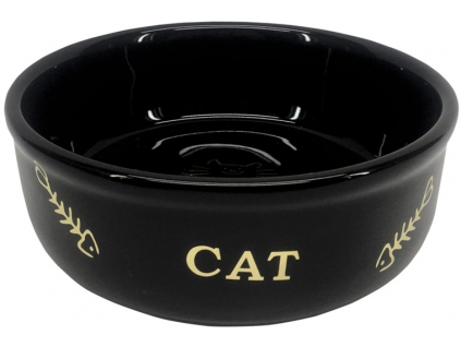 Nobby keramická miska pro kočky černá se zlatým dekorem 250ml z kategorie Chovatelské potřeby a krmiva pro kočky > Misky, dávkovače pro kočky > keramické misky pro kočky