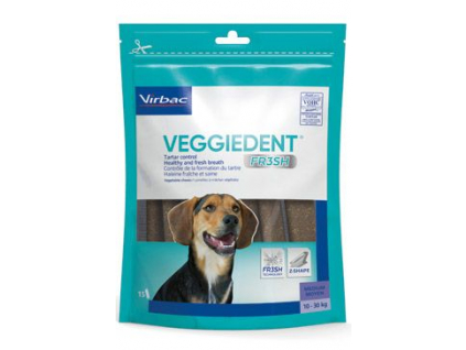 Virbac Veggiedent žvýkací plátky M (10-30kg) 15ks z kategorie Chovatelské potřeby a krmiva pro psy > Hygiena a kosmetika psa > Péče o psí zuby