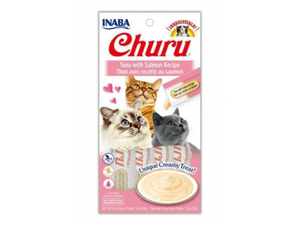 Churu Cat Purée Tuna with Salmon 4x14g z kategorie Chovatelské potřeby a krmiva pro kočky > Krmivo a pamlsky pro kočky > Pamlsky pro kočky