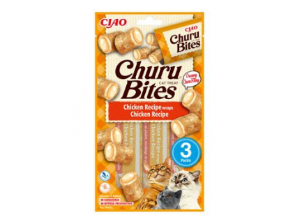 Churu Cat Bites Chicken wraps&Chicken Purée 3x10g z kategorie Chovatelské potřeby a krmiva pro kočky > Krmivo a pamlsky pro kočky > Pamlsky pro kočky