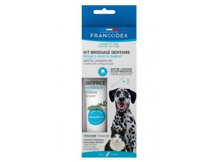 Francodex Dental Kit zubní pasta 70g + kartáček z kategorie Chovatelské potřeby a krmiva pro psy > Hygiena a kosmetika psa > Péče o psí zuby
