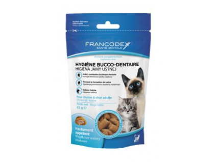 Francodex Pochoutka Breath Dental kočka 60g z kategorie Chovatelské potřeby a krmiva pro kočky > Krmivo a pamlsky pro kočky > Pamlsky pro kočky