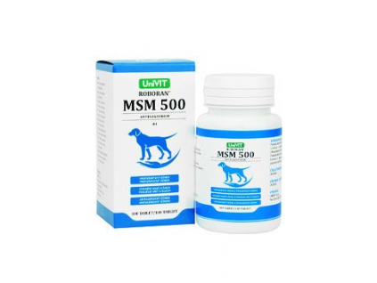 Roboran MSM 500 pro psy 100 tbl z kategorie Chovatelské potřeby a krmiva pro psy > Vitamíny a léčiva pro psy > Akutní ošetření psa