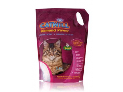 Catwill Diamond Power silicagelová podestýlka kočka 3,8l z kategorie Chovatelské potřeby a krmiva pro kočky > Toalety, steliva pro kočky > Steliva kočkolity pro kočky