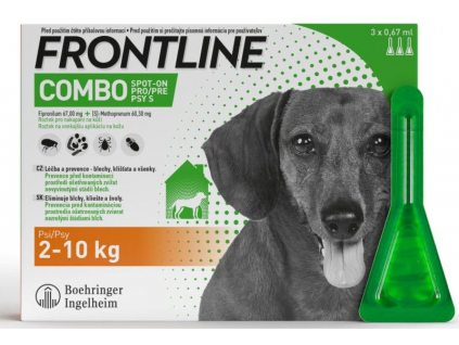 FRONTLINE COMBO spot-on pro psy S (2-10kg)-3x0,67ml z kategorie Chovatelské potřeby a krmiva pro psy > Antiparazitika pro psy > Pipety (Spot On) pro psy