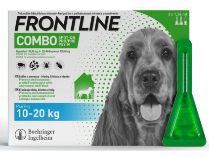 FRONTLINE COMBO spot-on pro psy M (10-20kg) 3x1,34ml z kategorie Chovatelské potřeby a krmiva pro psy > Antiparazitika pro psy > Pipety (Spot On) pro psy